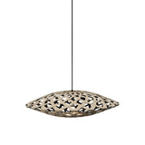 Flax Pendant Light: Small + Bamboo + Black + Black