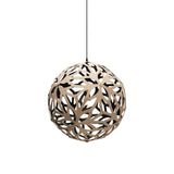 Floral Pendant Light: Medium + Bamboo + Black + Black