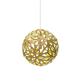 Floral Pendant Light: Medium + Bamboo + Lime + White