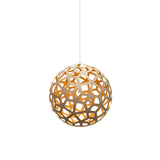 Coral Pendant Light: Medium + Bamboo + Orange + White