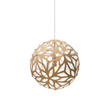 Floral Pendant Light: Medium + Bamboo + White + White