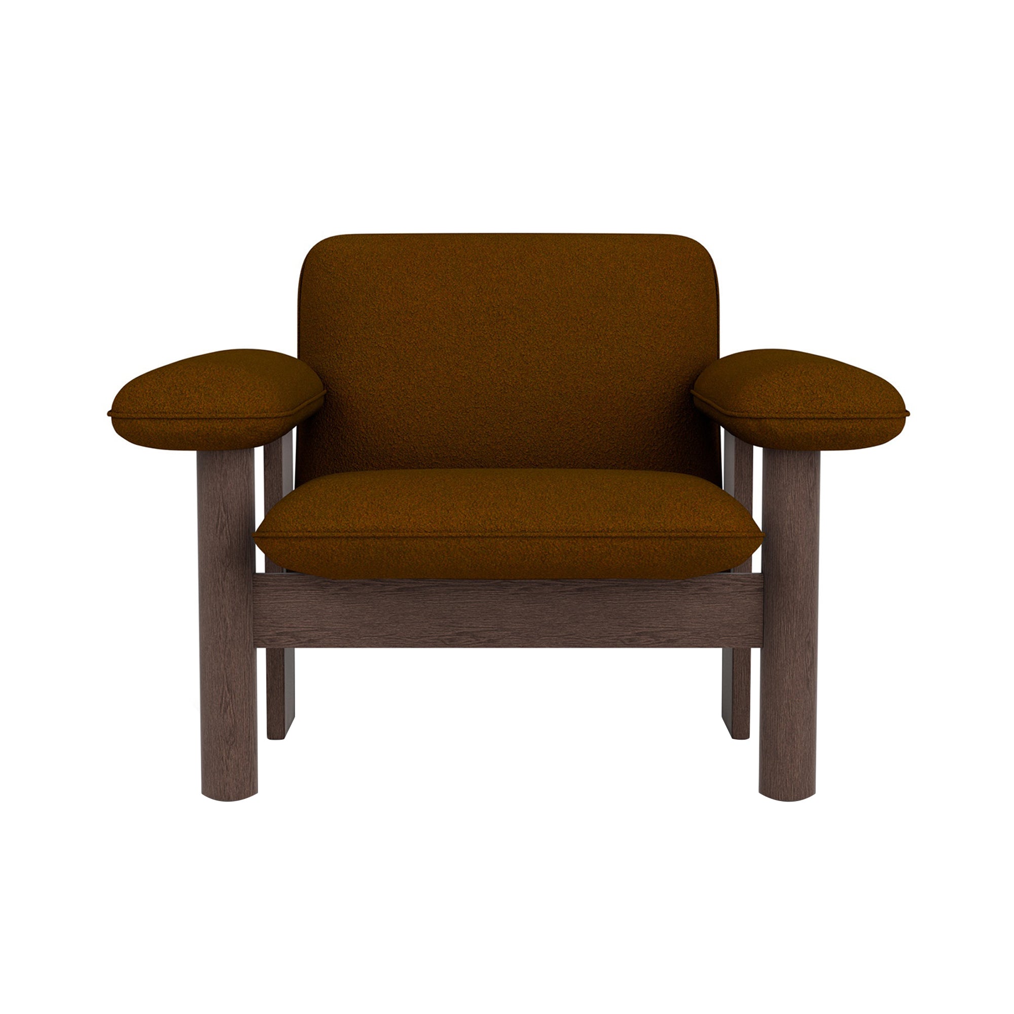 Brasilia Lounge Chair: Low Back Upholstered + Dark Stained Oak