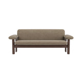 Brasilia 2 Seater Sofa : Upholstered + Dark Stained Oak