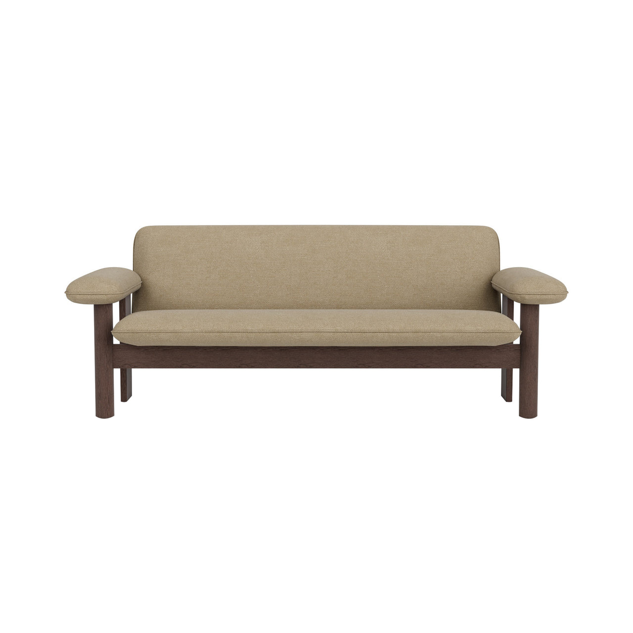 Brasilia 2 Seater Sofa : Upholstered + Dark Stained Oak