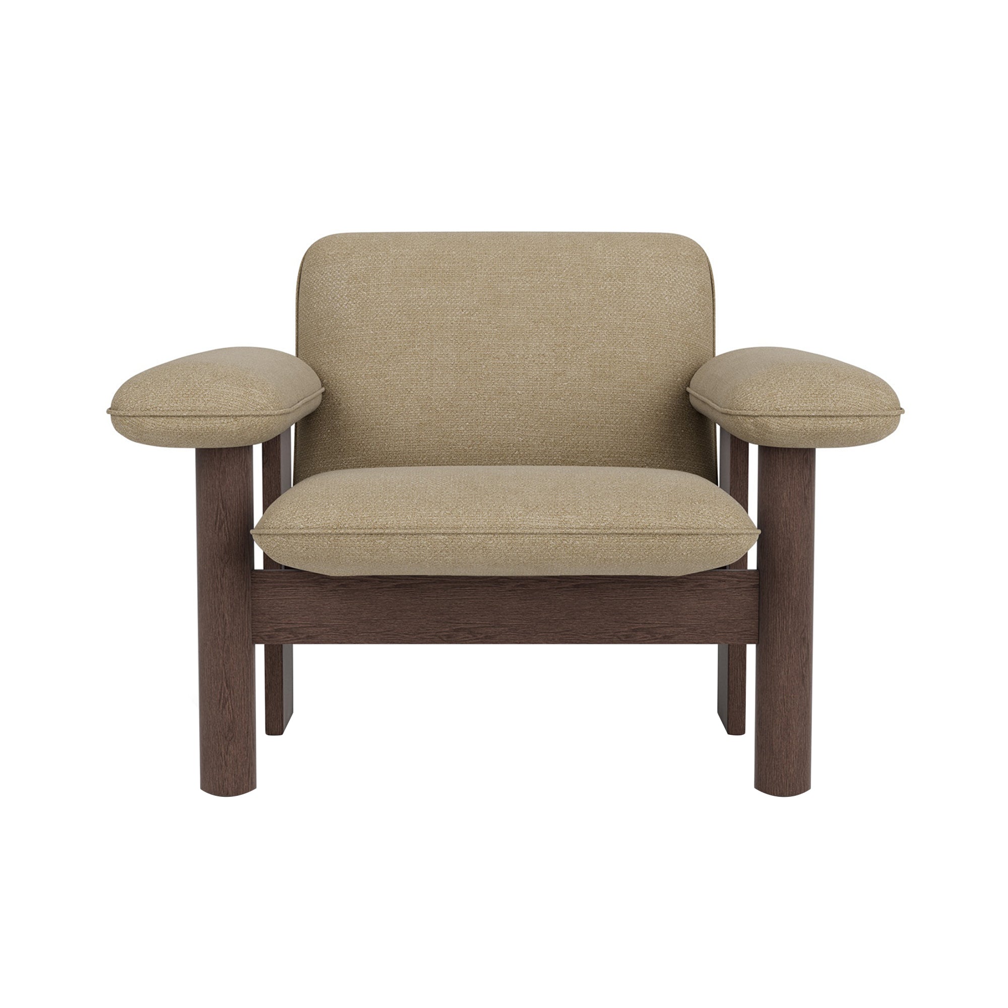 Brasilia Lounge Chair: Low Back Upholstered + Dark Stained Oak