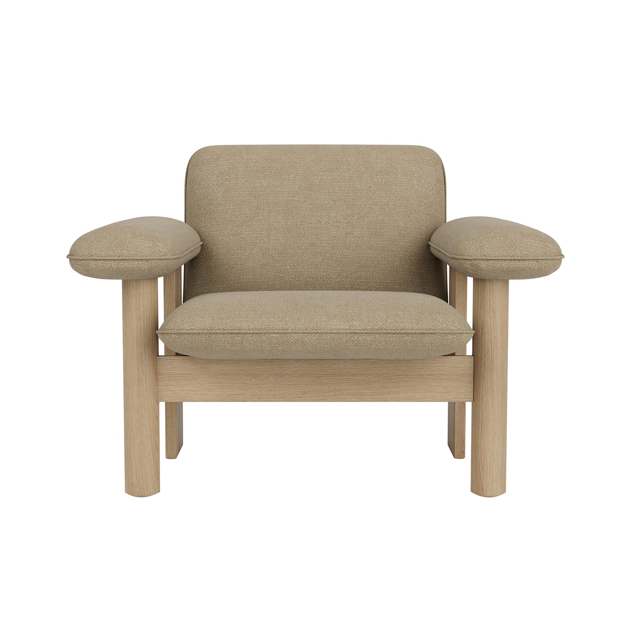 Brasilia Lounge Chair: Low Back Upholstered + Natural Oak