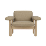 Brasilia Lounge Chair: Low Back Upholstered + Natural Oak