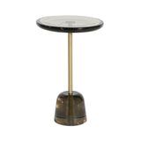 Pina Table: High + Light Grey + Brass