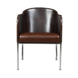 Ambassad Easy Chair: Matt Chrome + Tarnsjo Leather Cigar