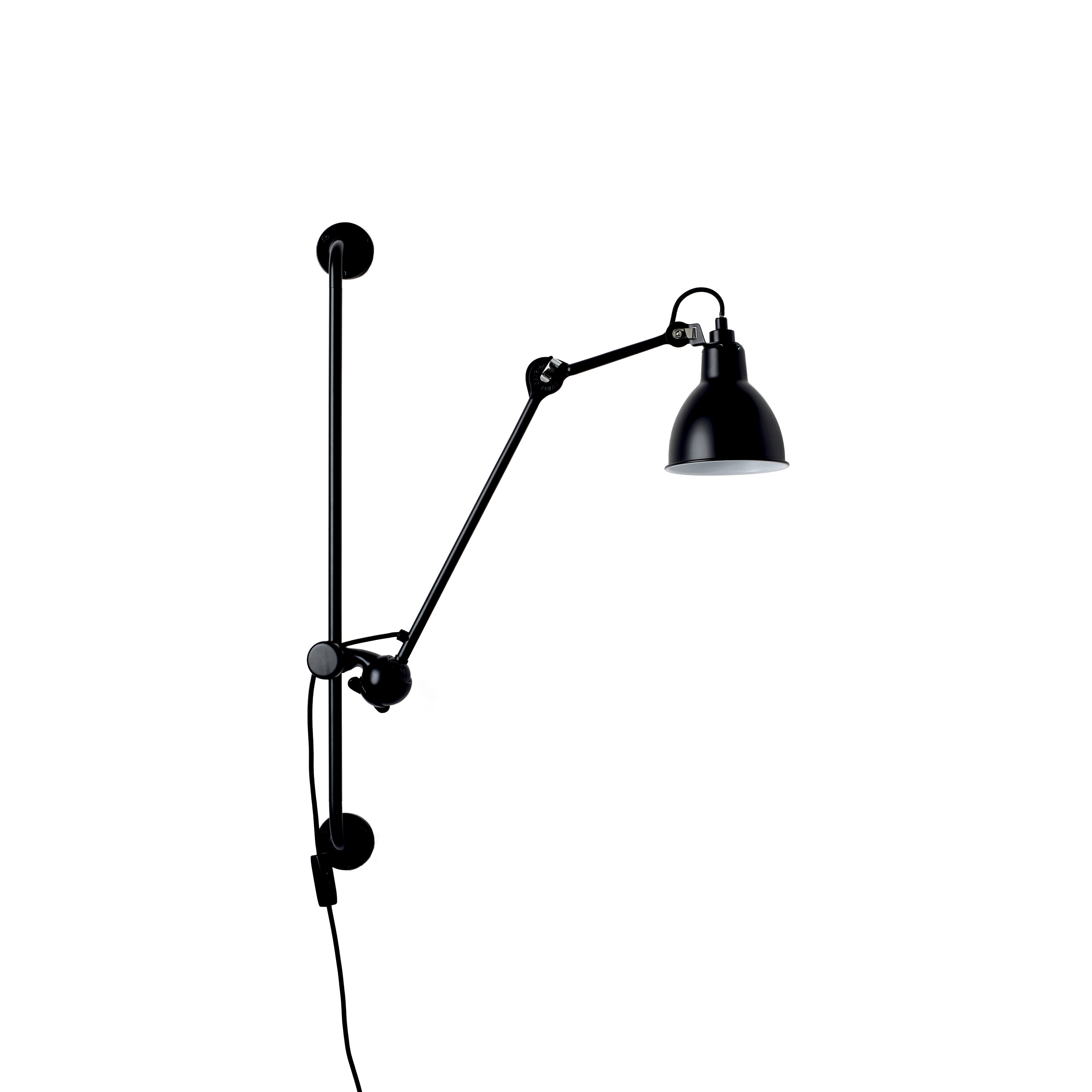 Lampe Gras N°210 Wall Lamp: Black + Round