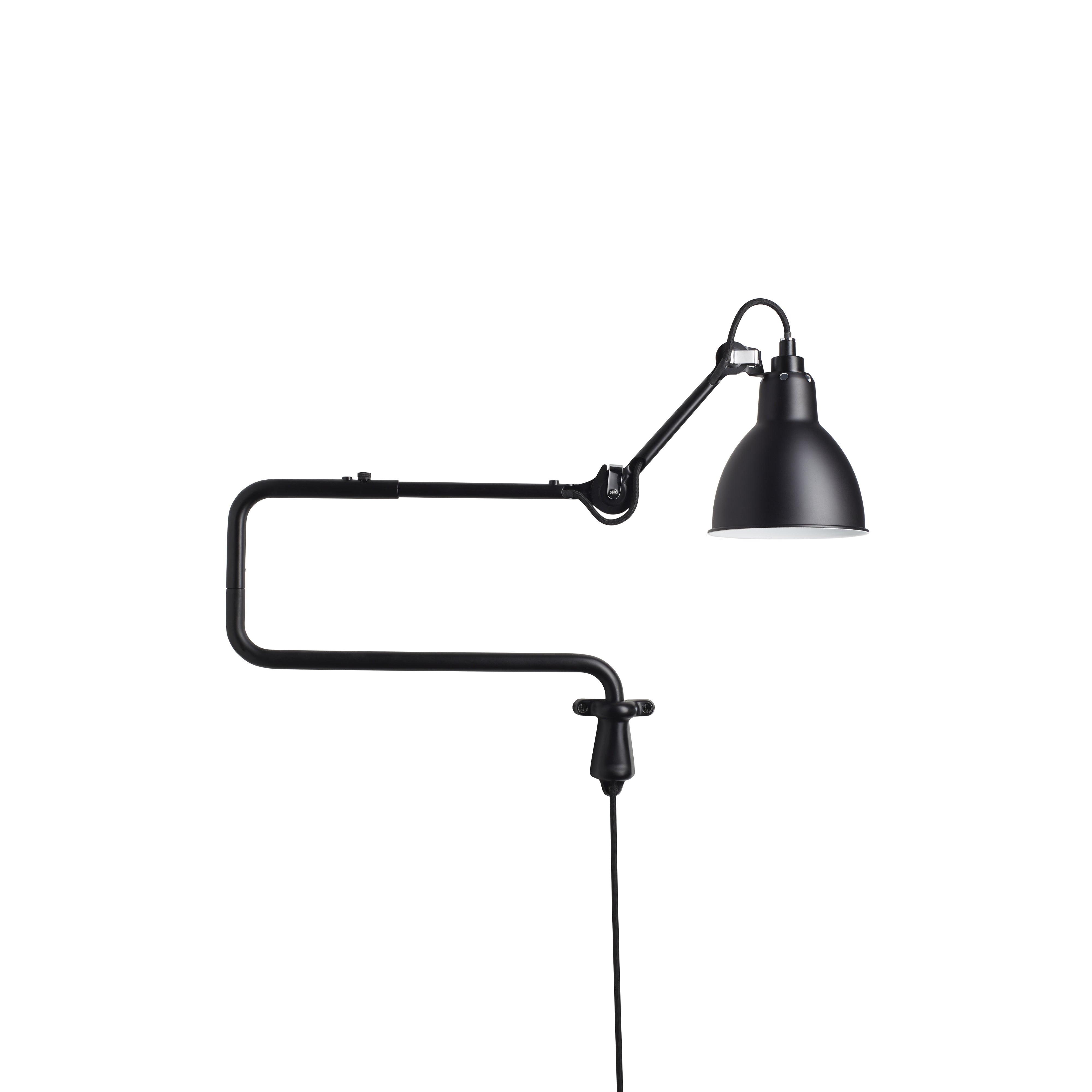 Lampe Gras N°303 Wall Lamp: Black + Round