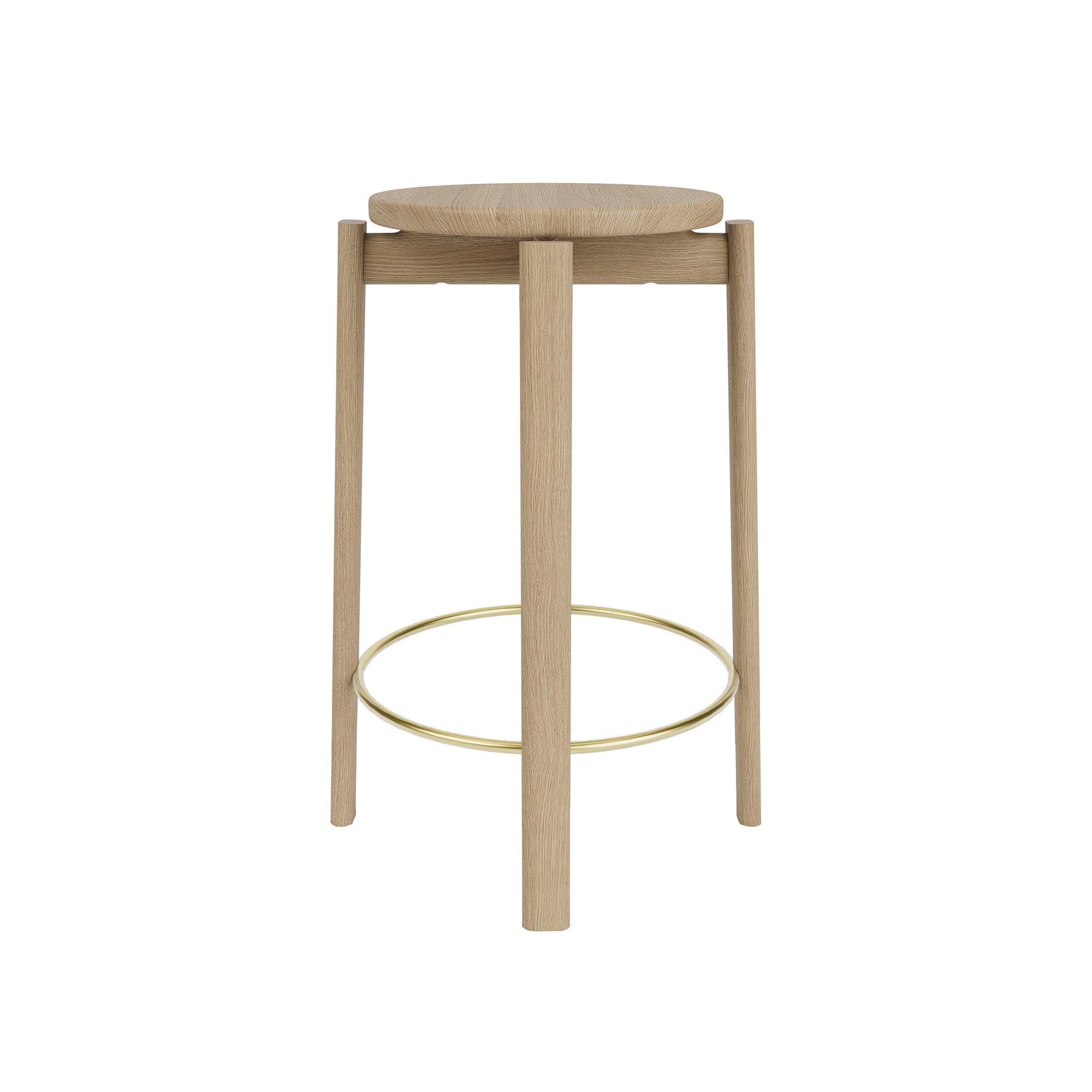 Passage Bar + Counter Stool: Counter + Natural Oak + Brass