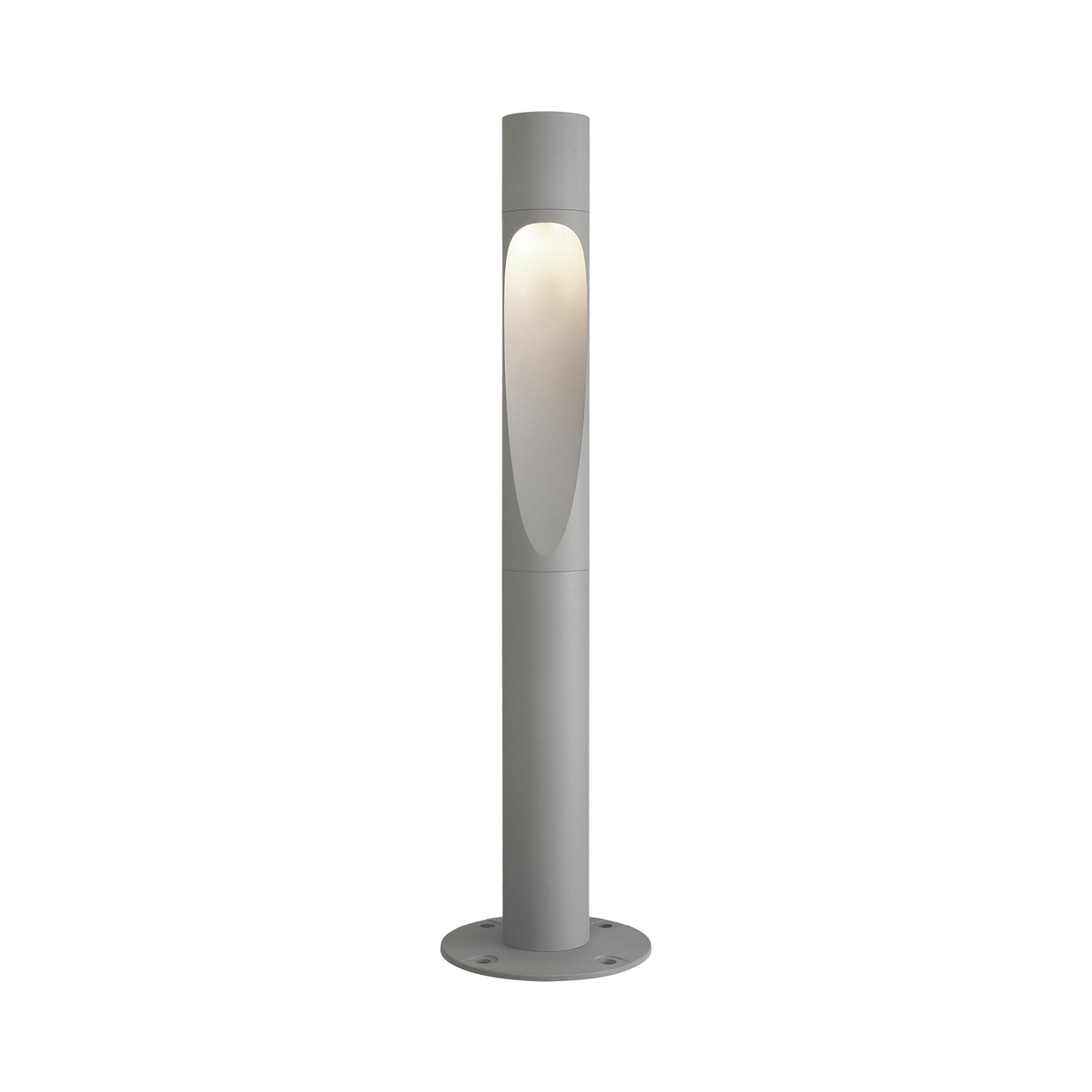 Flindt Garden Bollard Lamp: Long + Natural Painted Aluminum + Anchor without Adaptor