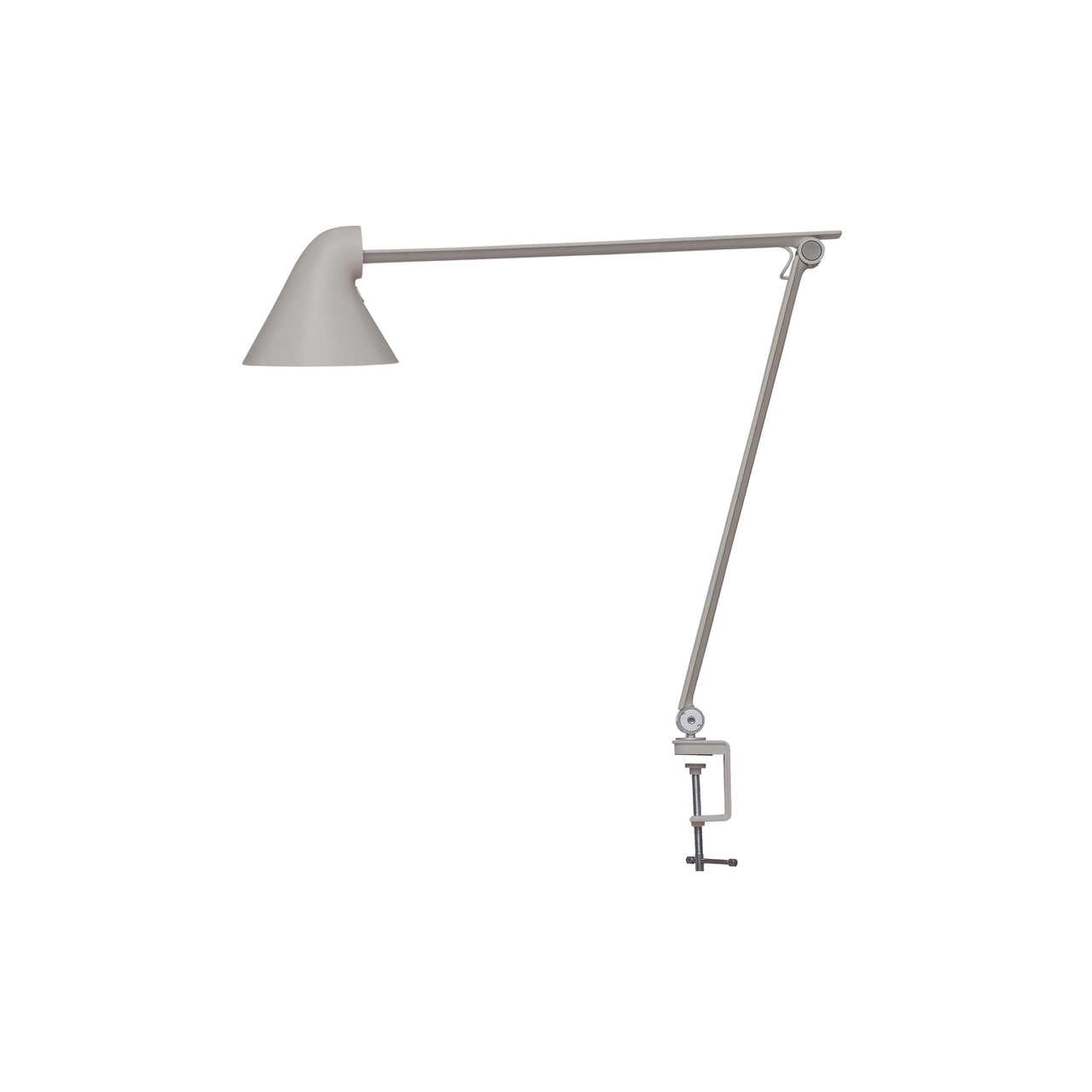 NJP Table Lamp: Light Aluminum Grey + Clamp