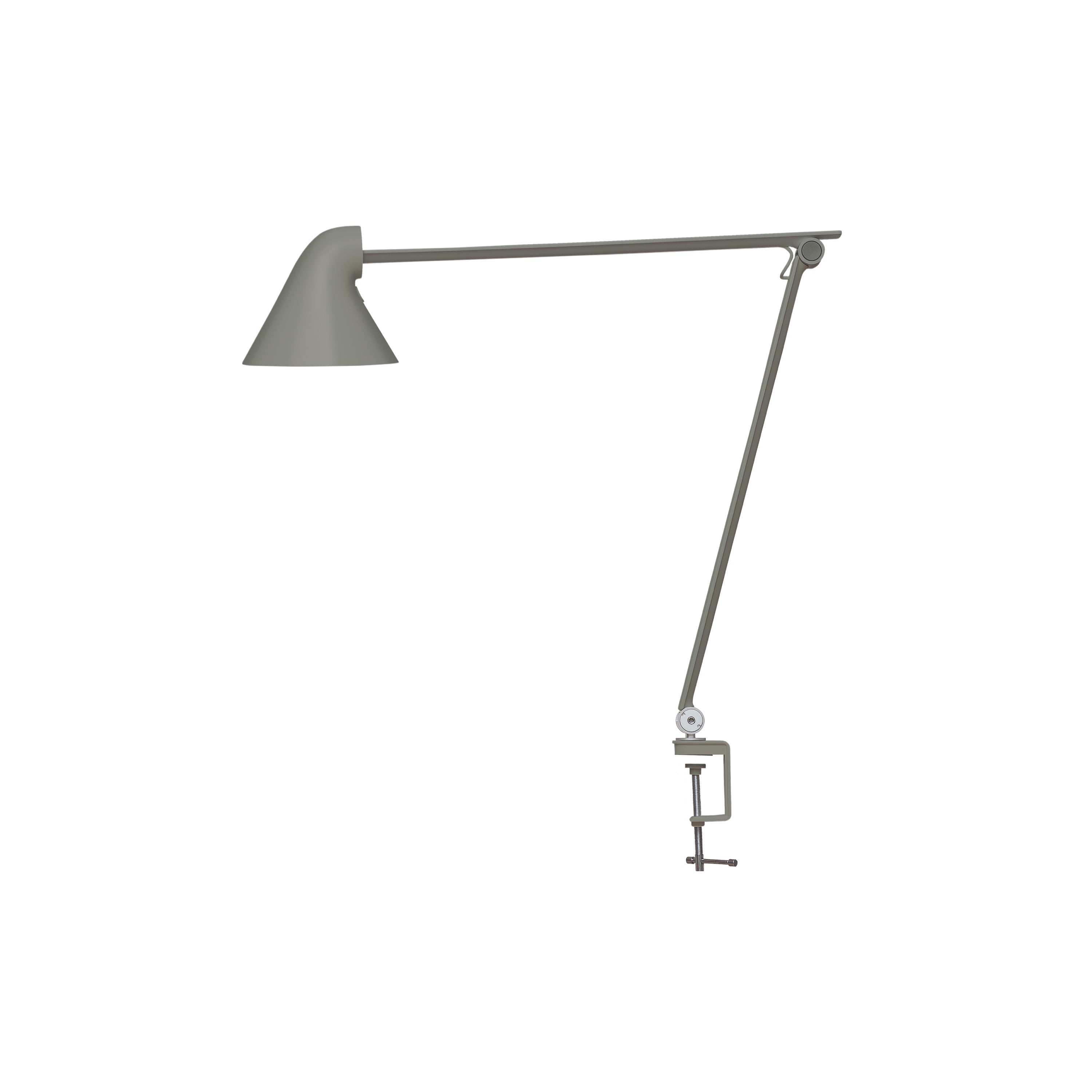 NJP Table Lamp: Dark Aluminum Grey + Clamp