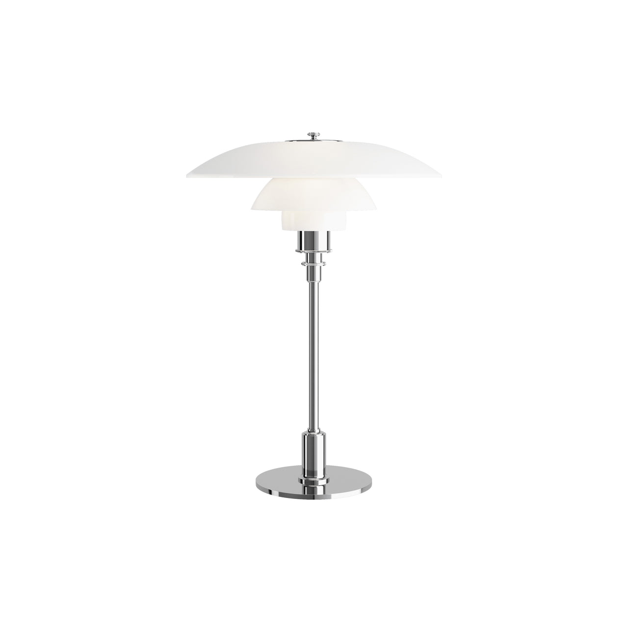 PH 3½-2½ Glass Table Lamp: High Lustre Plated Chrome