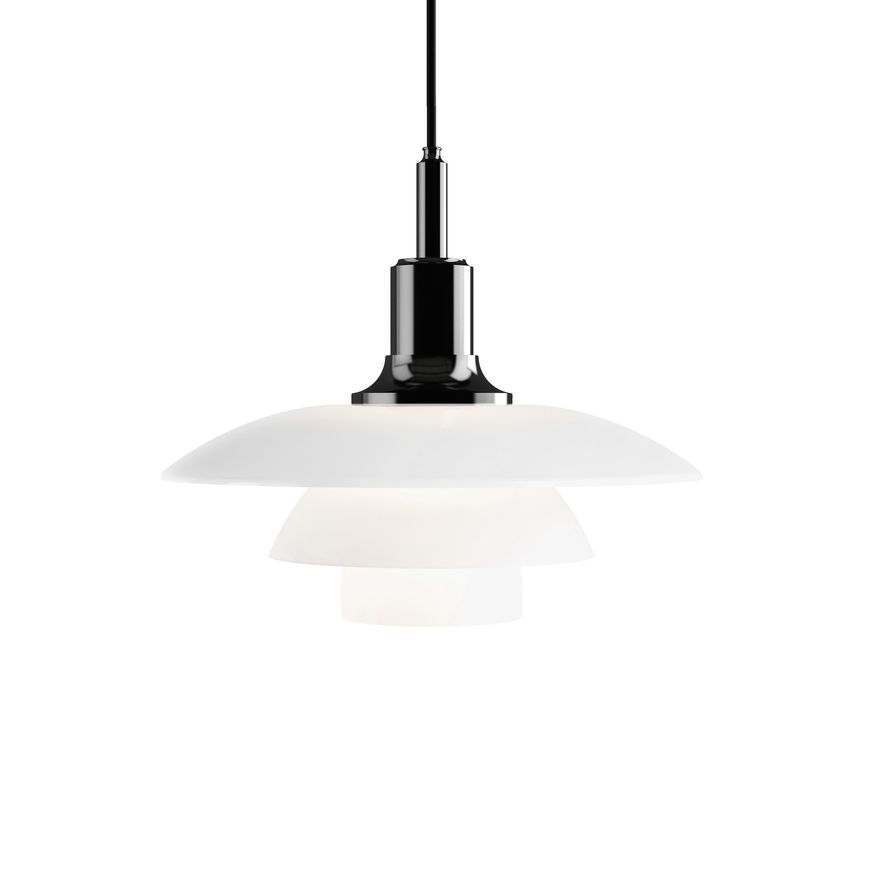 PH 3½-3 Glass Pendant: Metalized Black