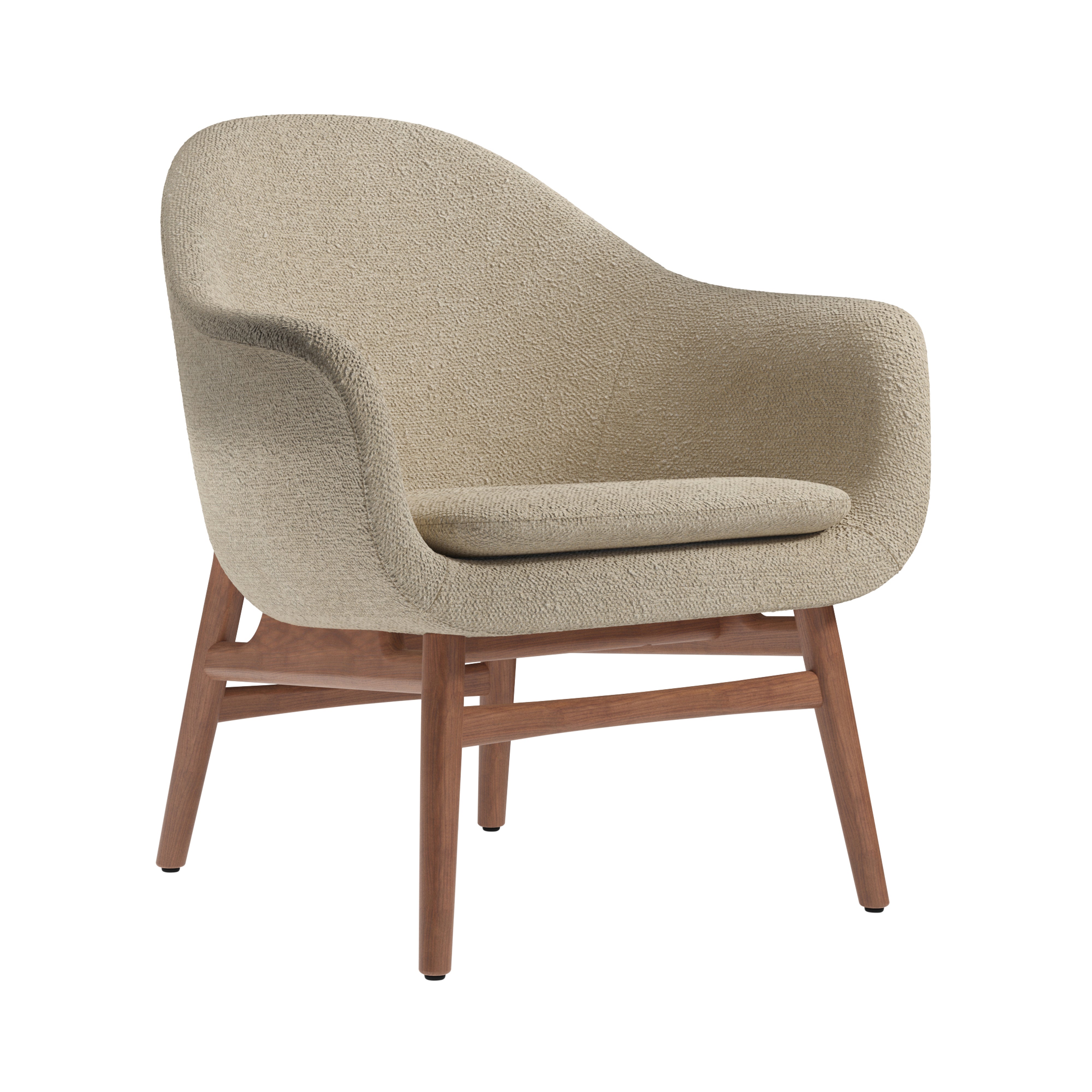 Harbour Lounge Chair: Walnut + Boucle 02