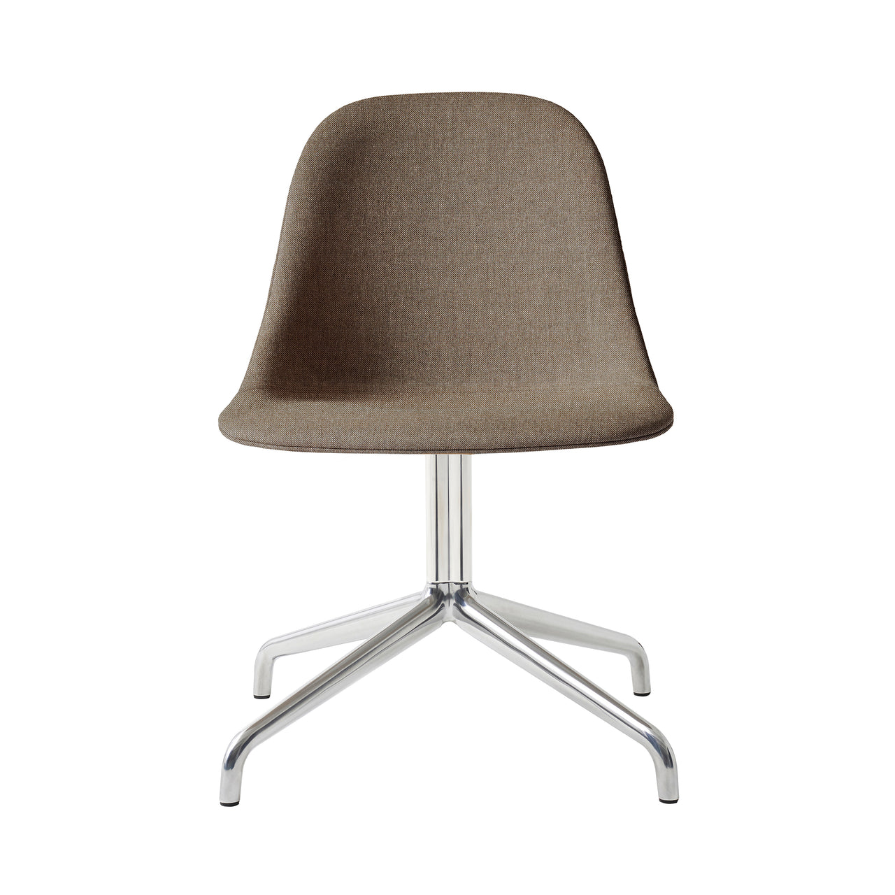 Harbour Swivel Side Chair: Upholstered + Polished Aluminum