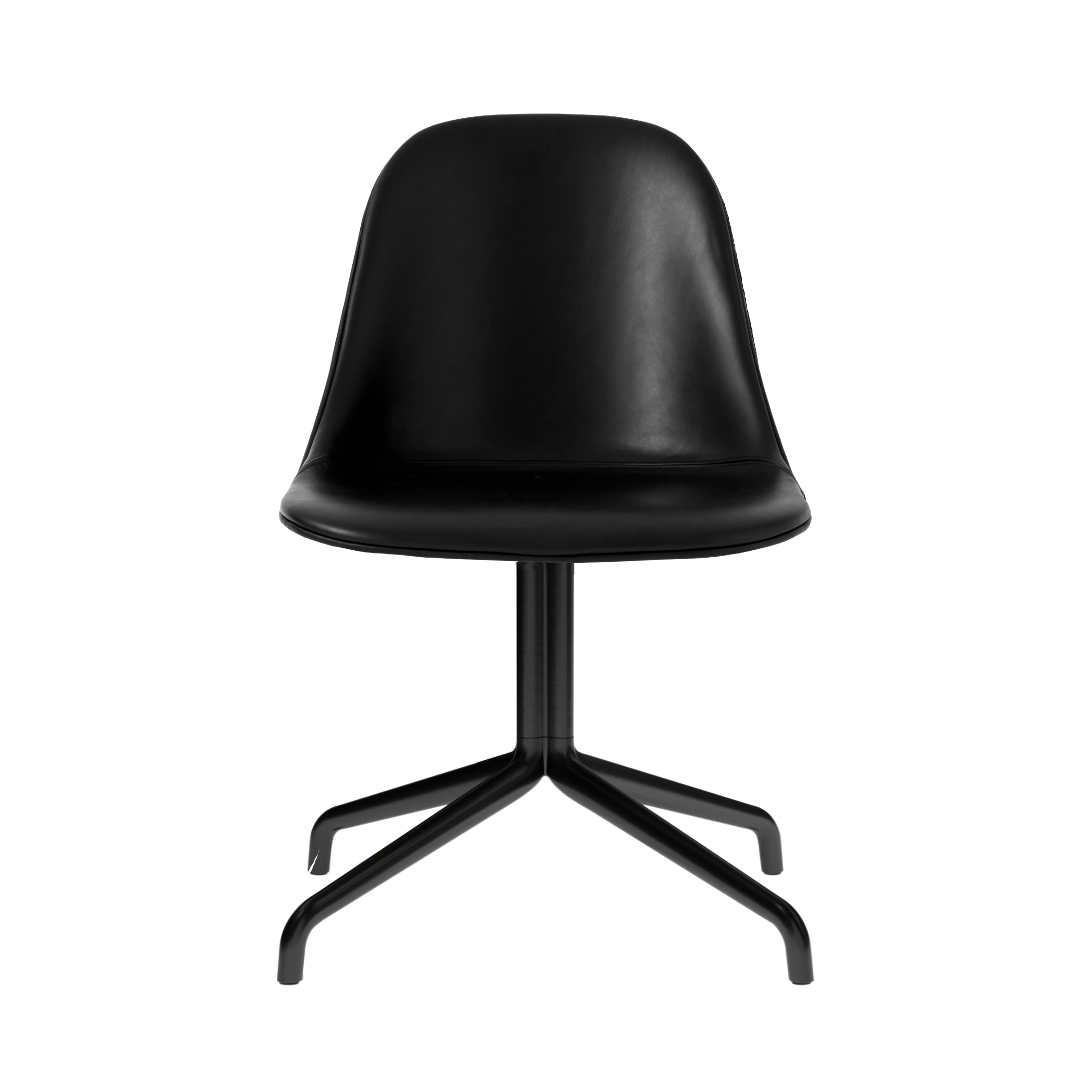 Harbour Side Dining Chair Star Base with Return: Upholstered + Black Aluminum