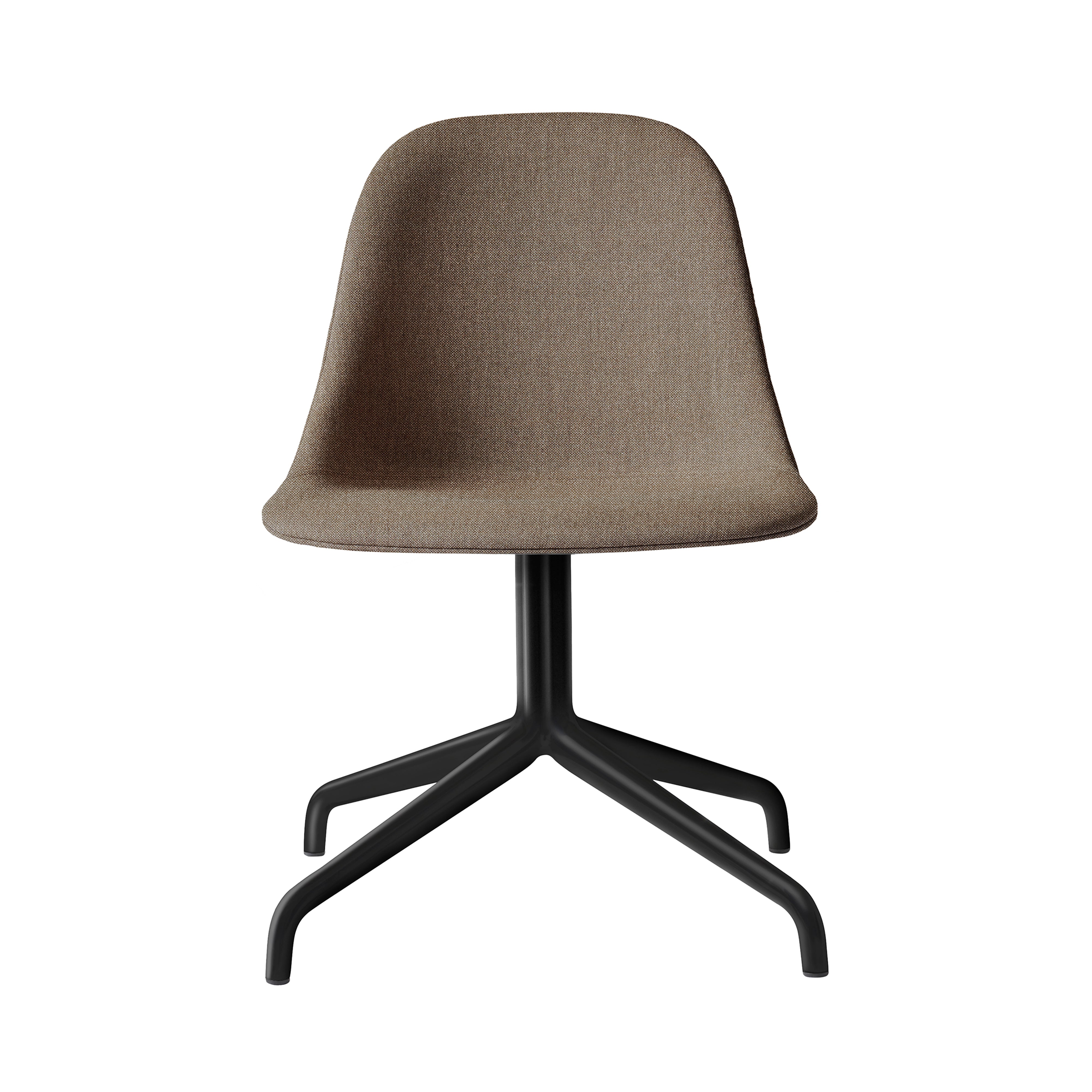 Harbour Swivel Side Chair: Upholstered + Black Steel