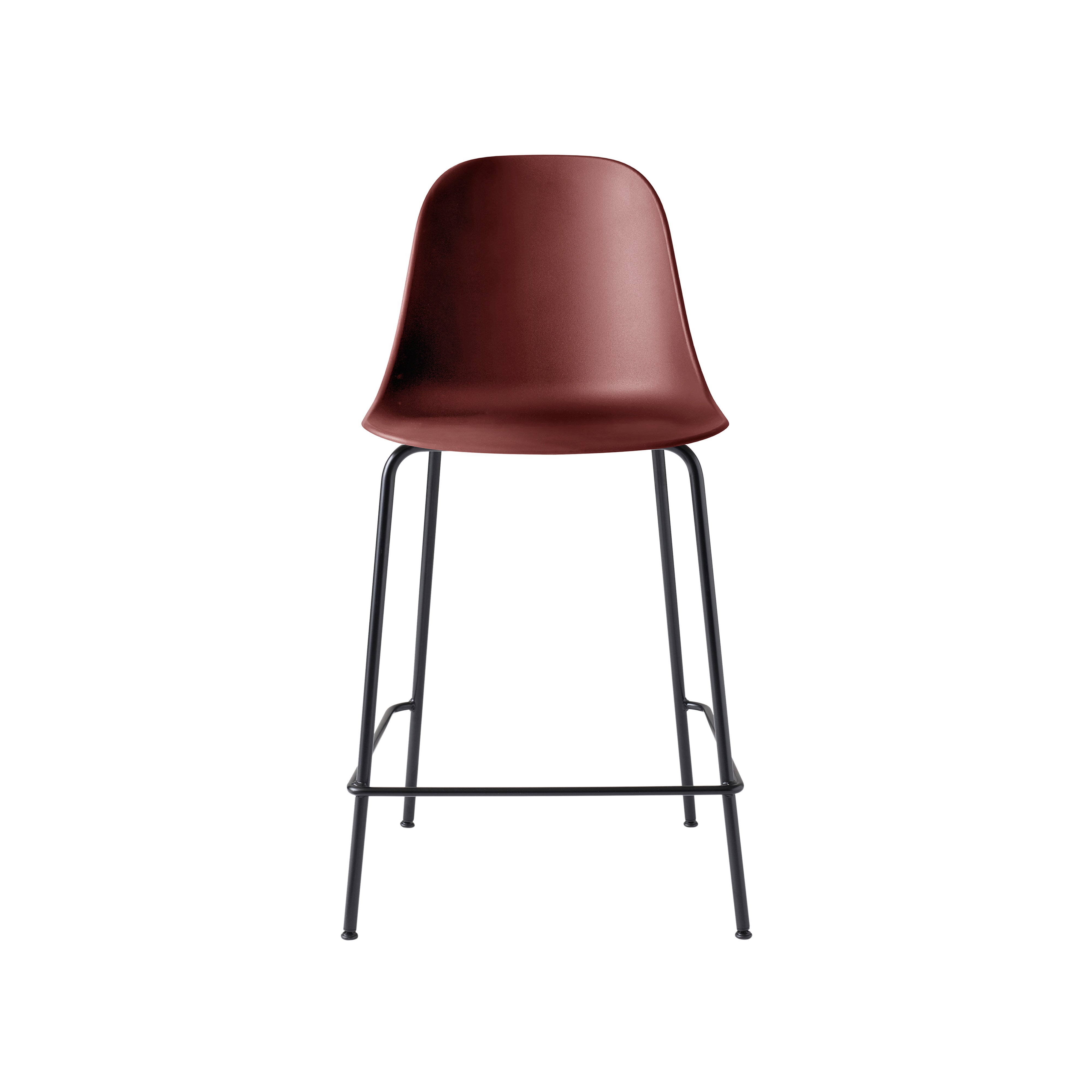 Harbour Bar + Counter Side Chair: Steel Base - Quickship + Counter + Burned Red