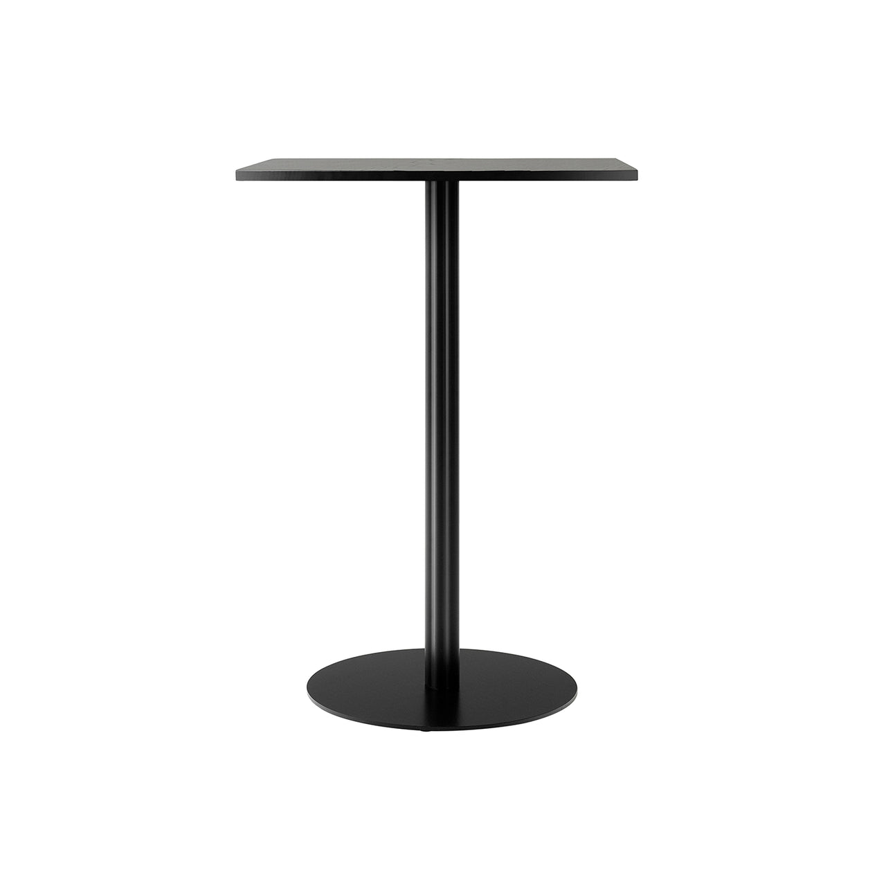 Harbour Column Square Bar + Counter Table: Counter + Charcoal Linoleum + Round