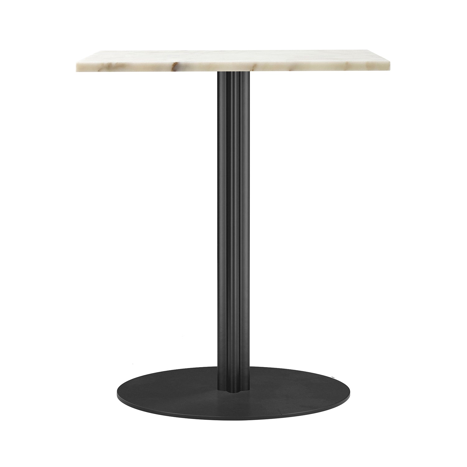 Harbour Column Dining Table: Rectangle + Off White Marble +Round