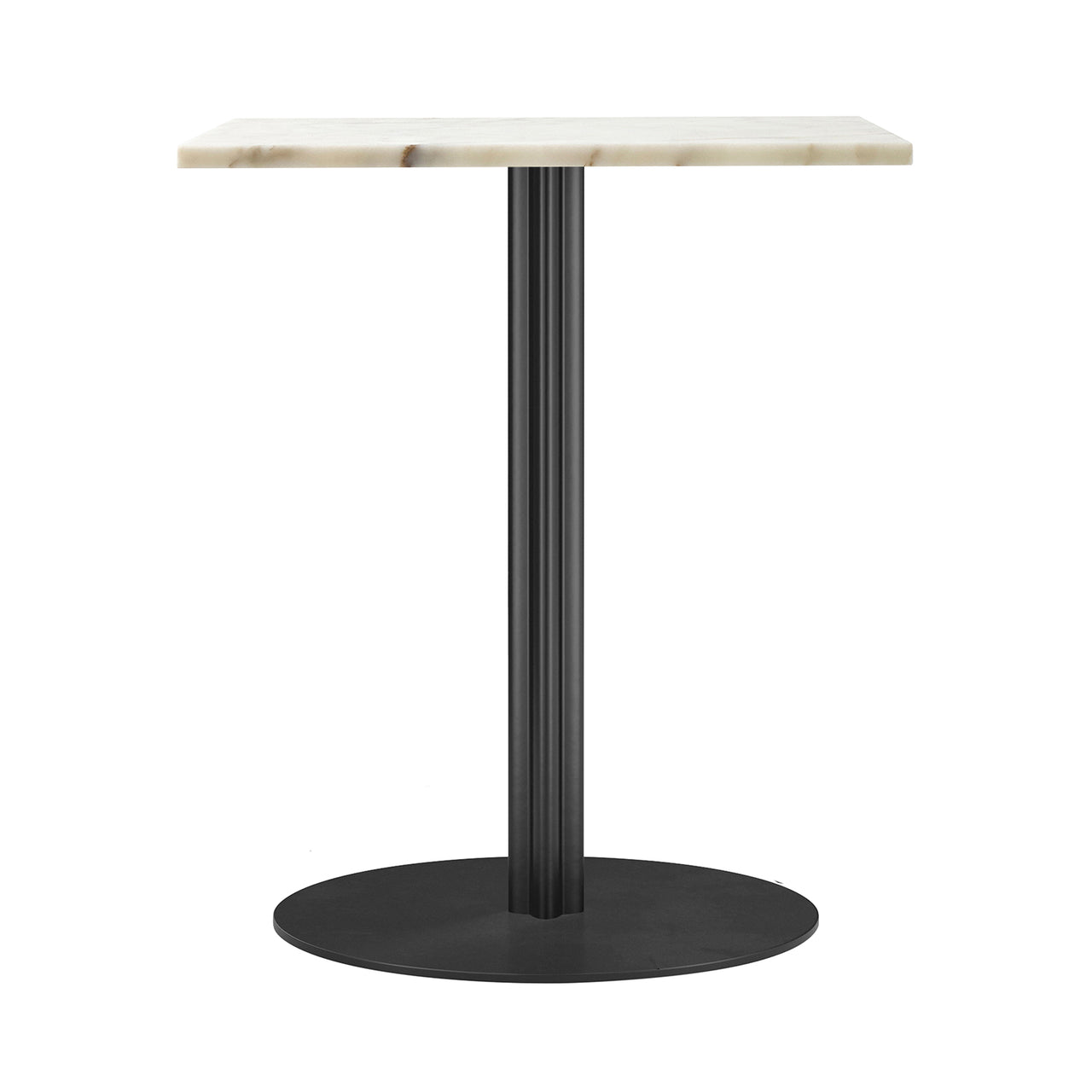 Harbour Column Dining Table: Rectangle + Off White Marble +Round