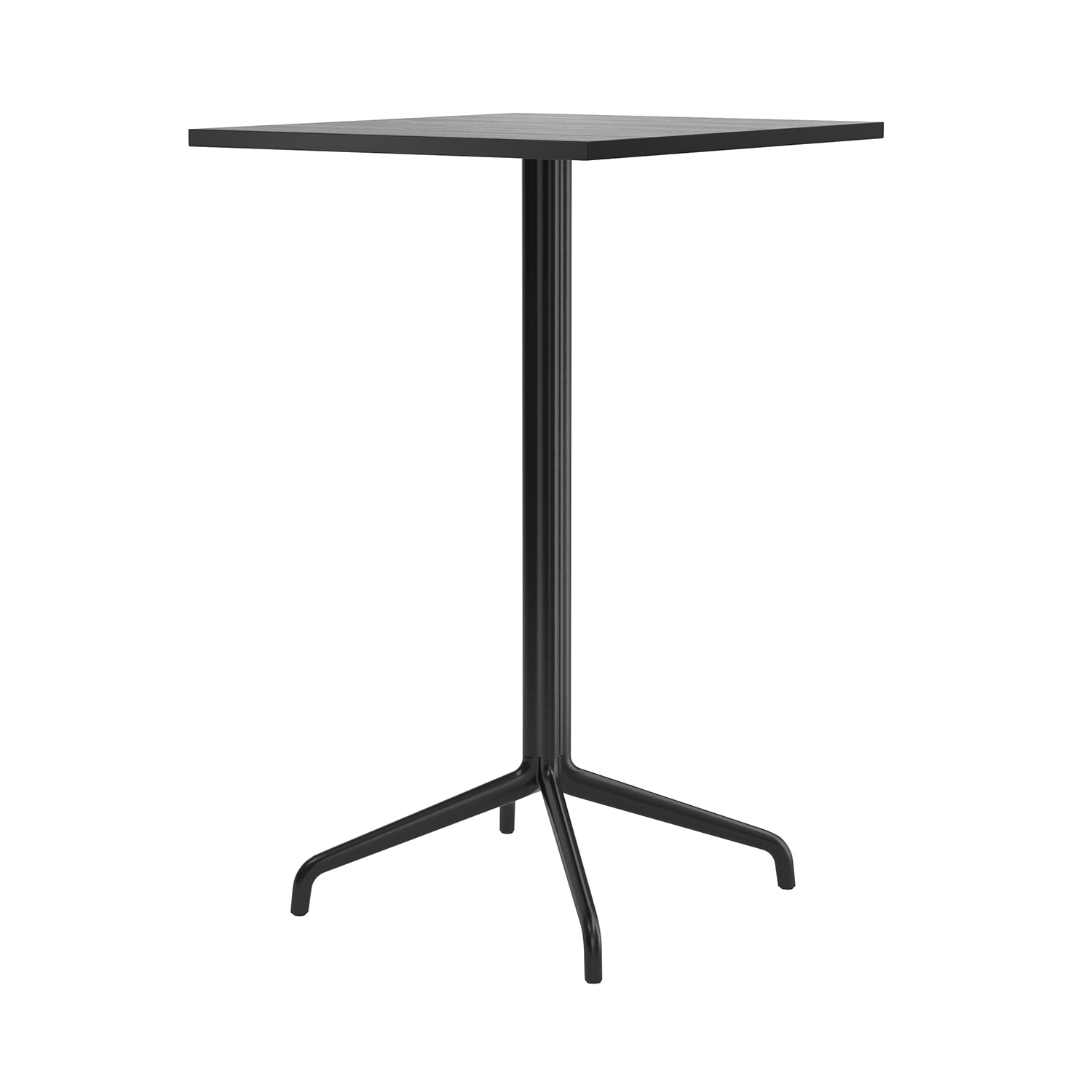 Harbour Column Square Bar + Counter Table: Bar + Black Painted Oak Veneer + Star