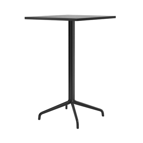 Harbour Column Square Bar + Counter Table: Bar + Black Painted Oak Veneer + Star