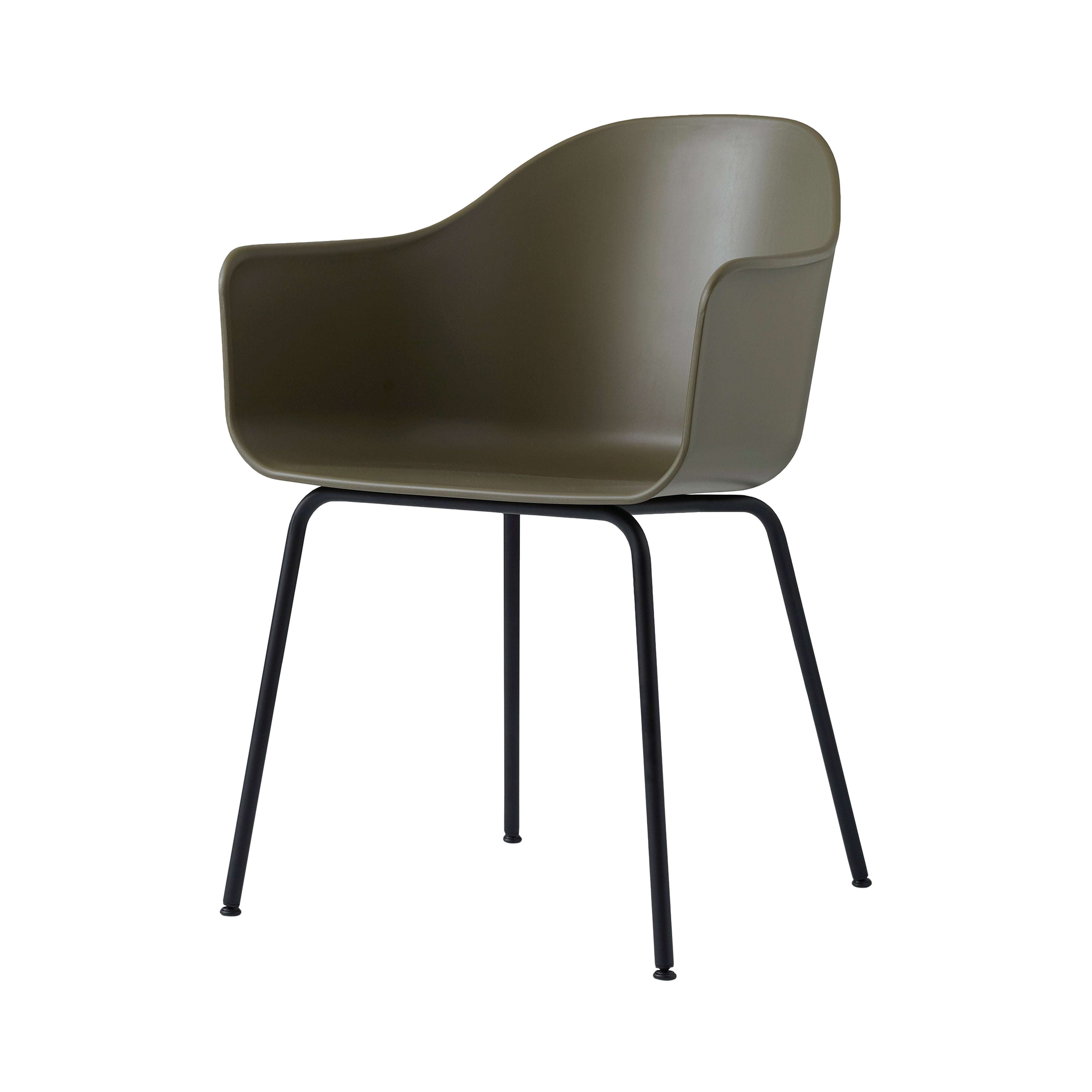 Harbour Dining Chair: Steel Base + Olive