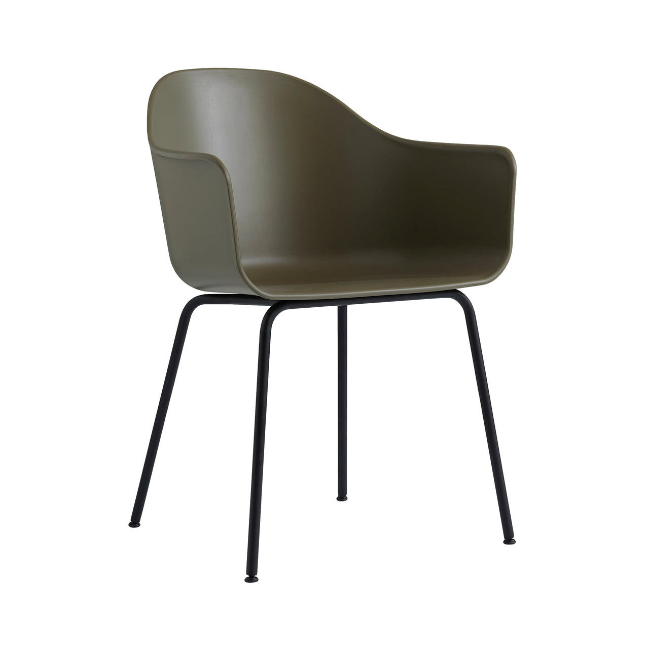 Harbour Dining Chair: Steel Base + Olive