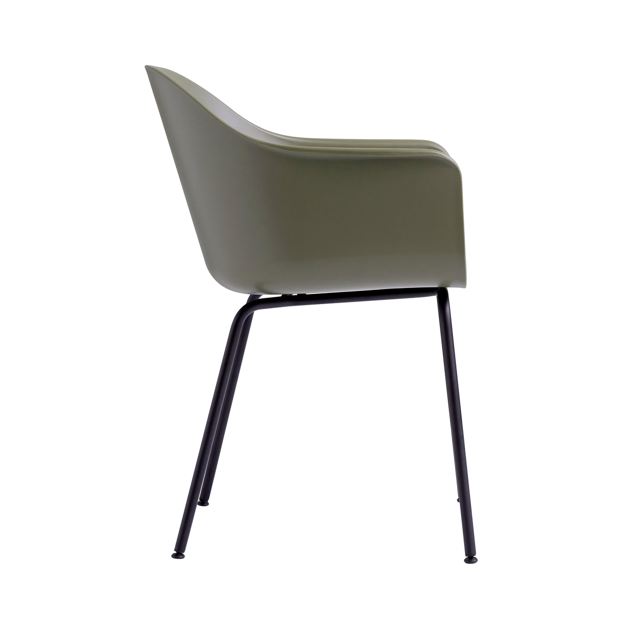 Harbour Dining Chair: Steel Base + Olive