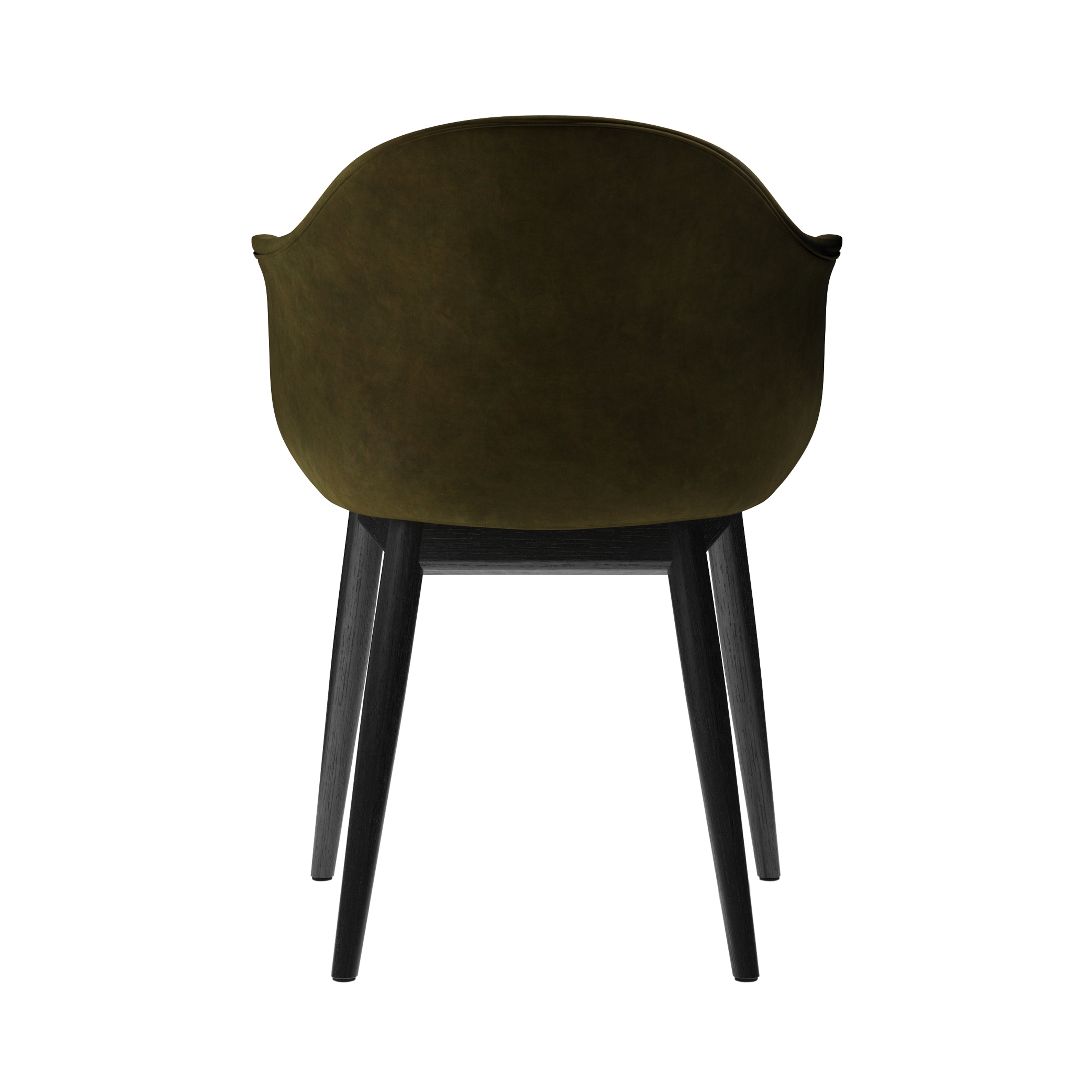 Harbour Dining Chair: Wood Base Upholstered + Black Oak + Champion 035