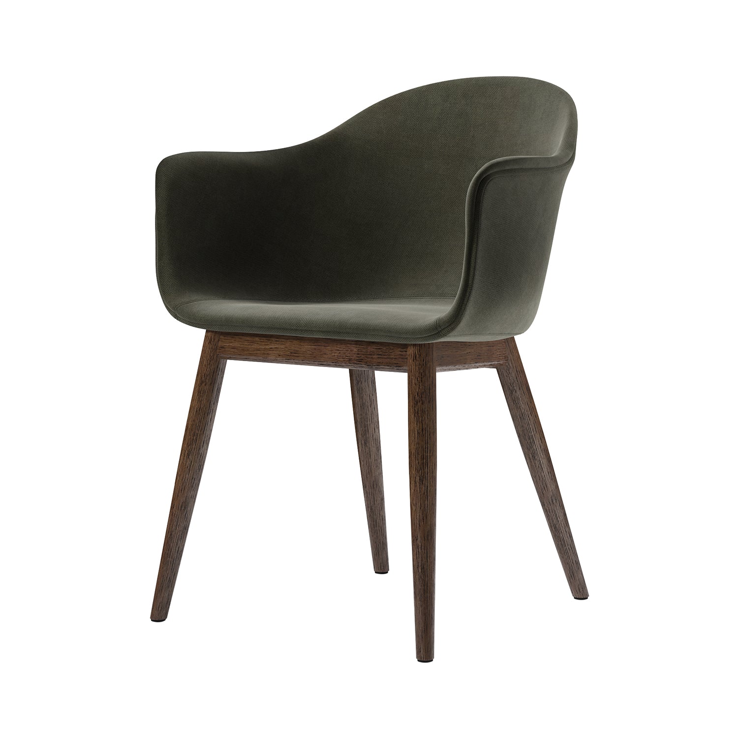 Harbour Dining Chair: Wood Base Upholstered + Dark Stained Oak + Fiord2 961