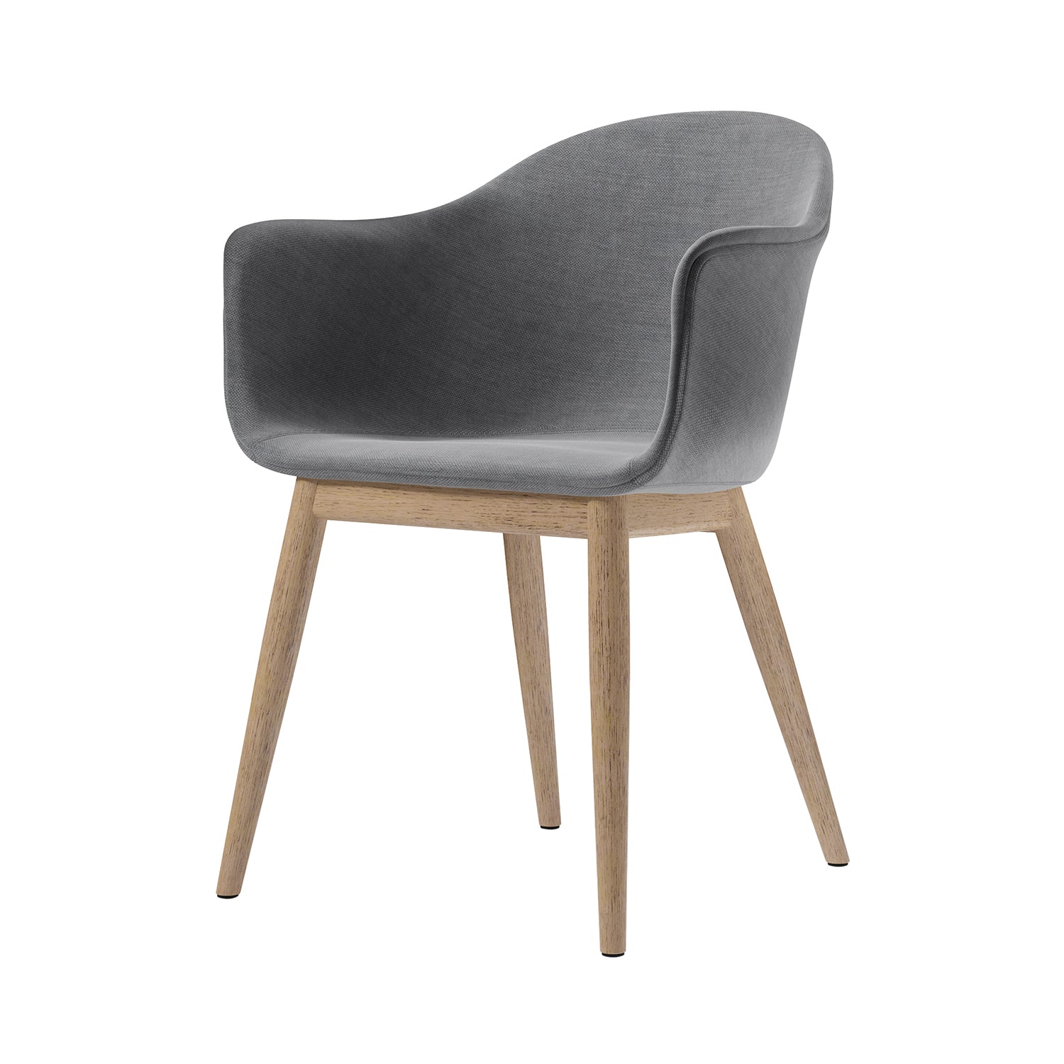 Harbour Dining Chair: Wood Base Upholstered + Natural Oak + Fiord 0751