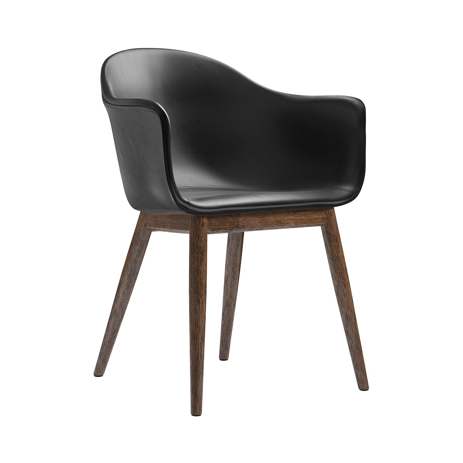 Harbour Dining Chair: Wood Base Upholstered + Dark Stained Oak + Dakar 0842