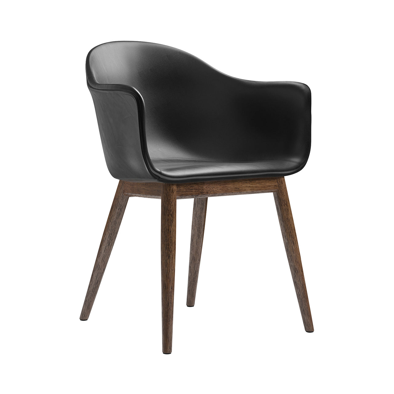 Harbour Dining Chair: Wood Base Upholstered + Dark Stained Oak + Dakar 0842