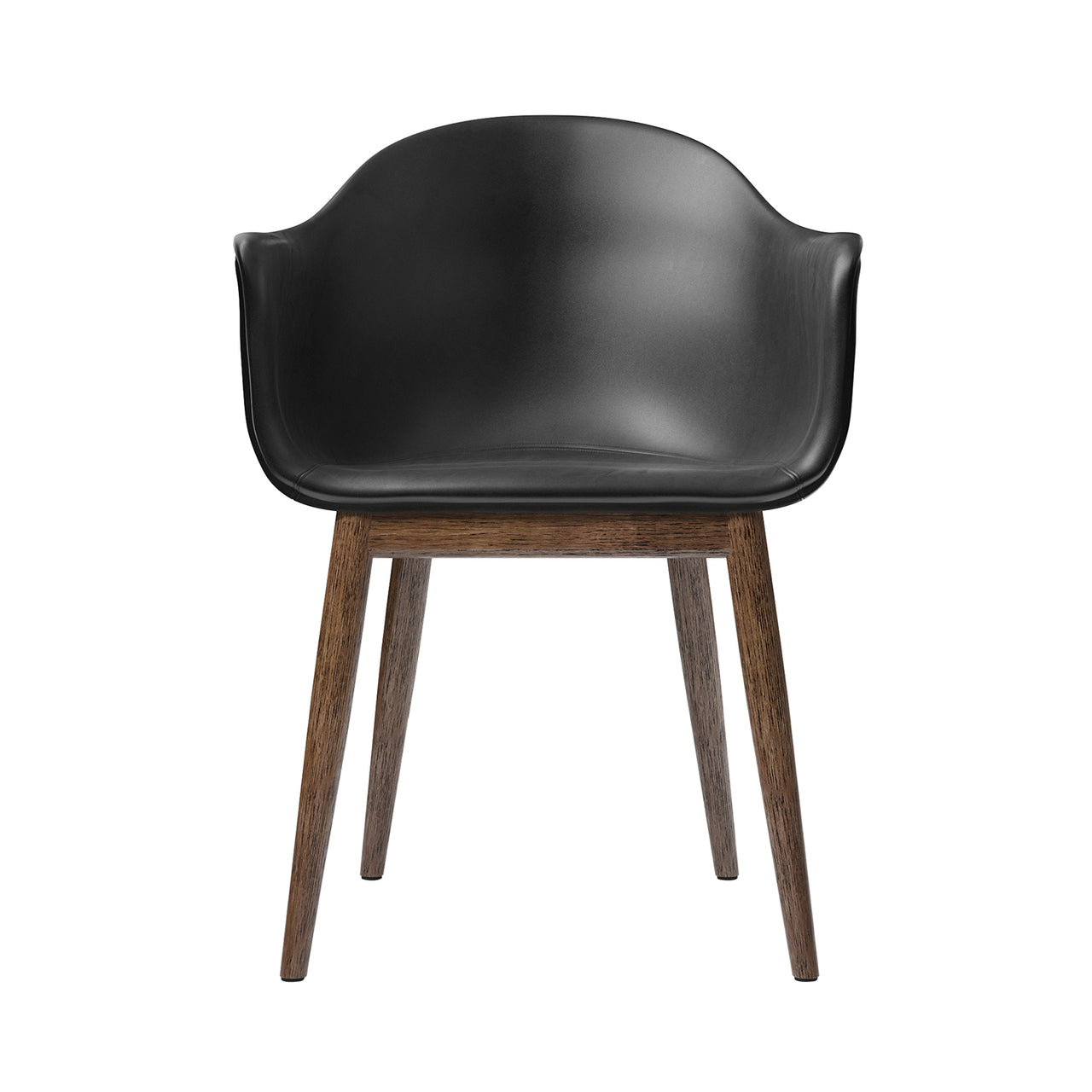 Harbour Dining Chair: Wood Base Upholstered + Dark Stained Oak + Dakar 0842