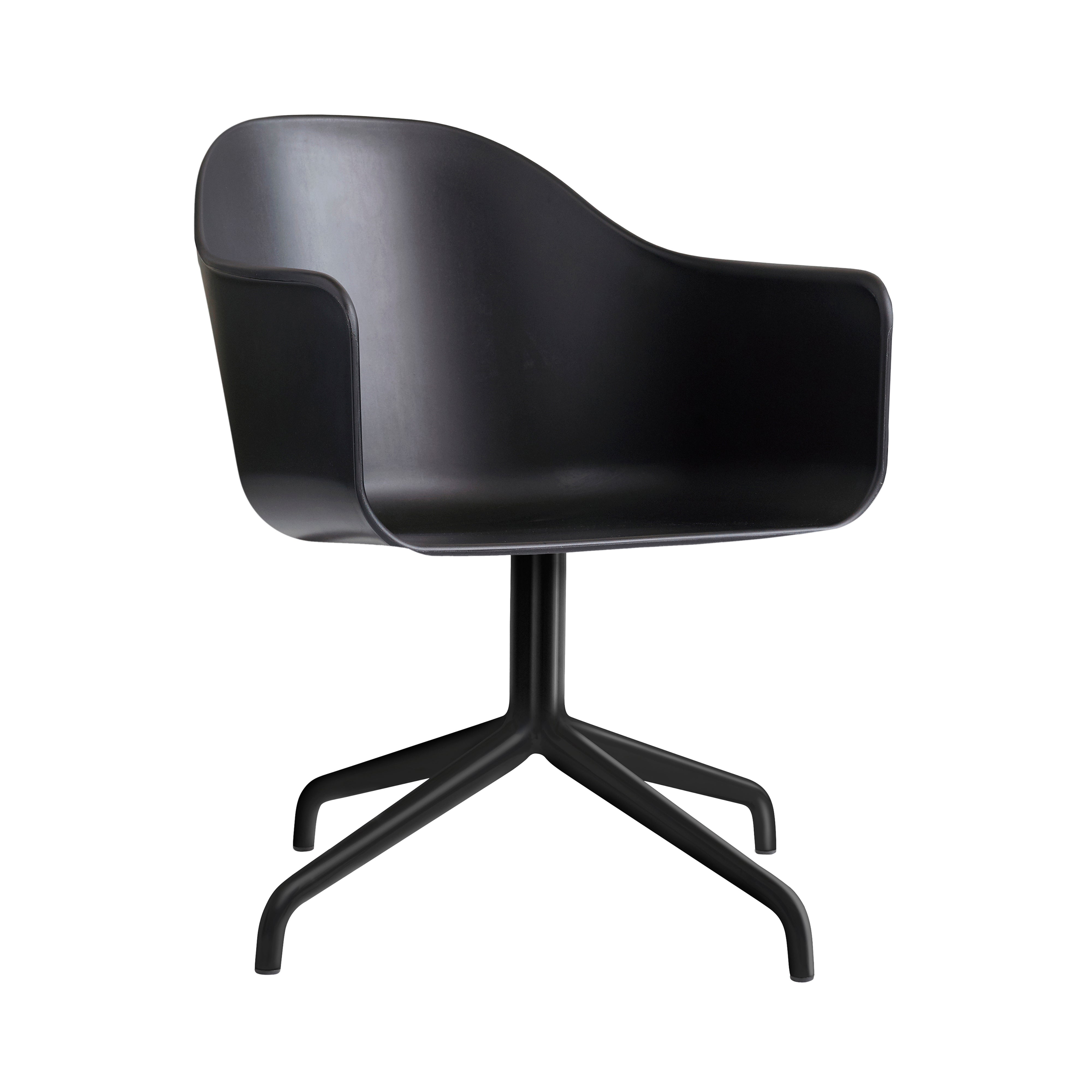 Harbour Dining Chair: Star Base + Black Steel + Black