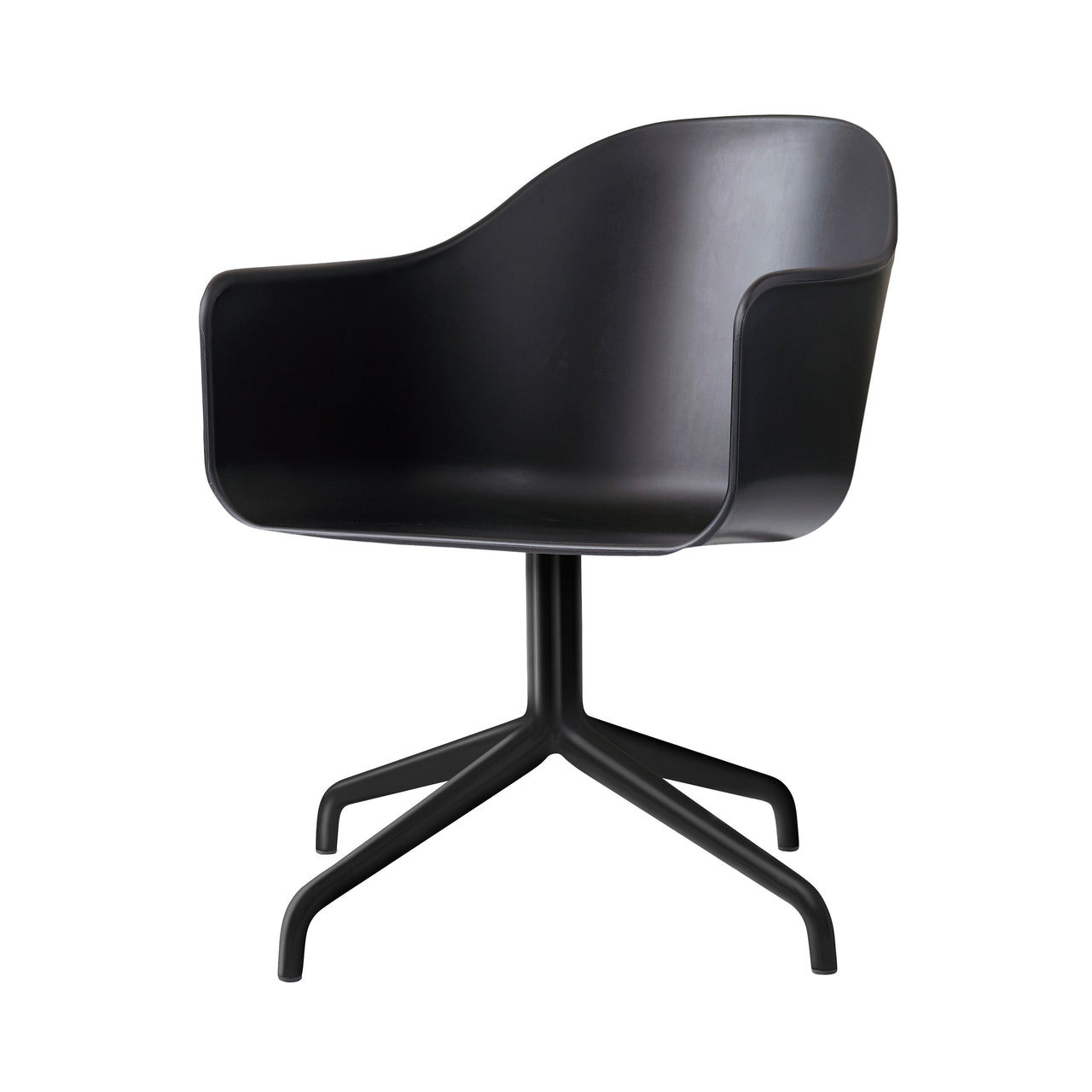 Harbour Dining Chair: Star Base + Black Steel + Black