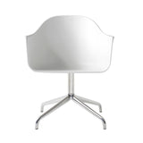 Harbour Dining Chair: Star Base + Polished Aluminum + White