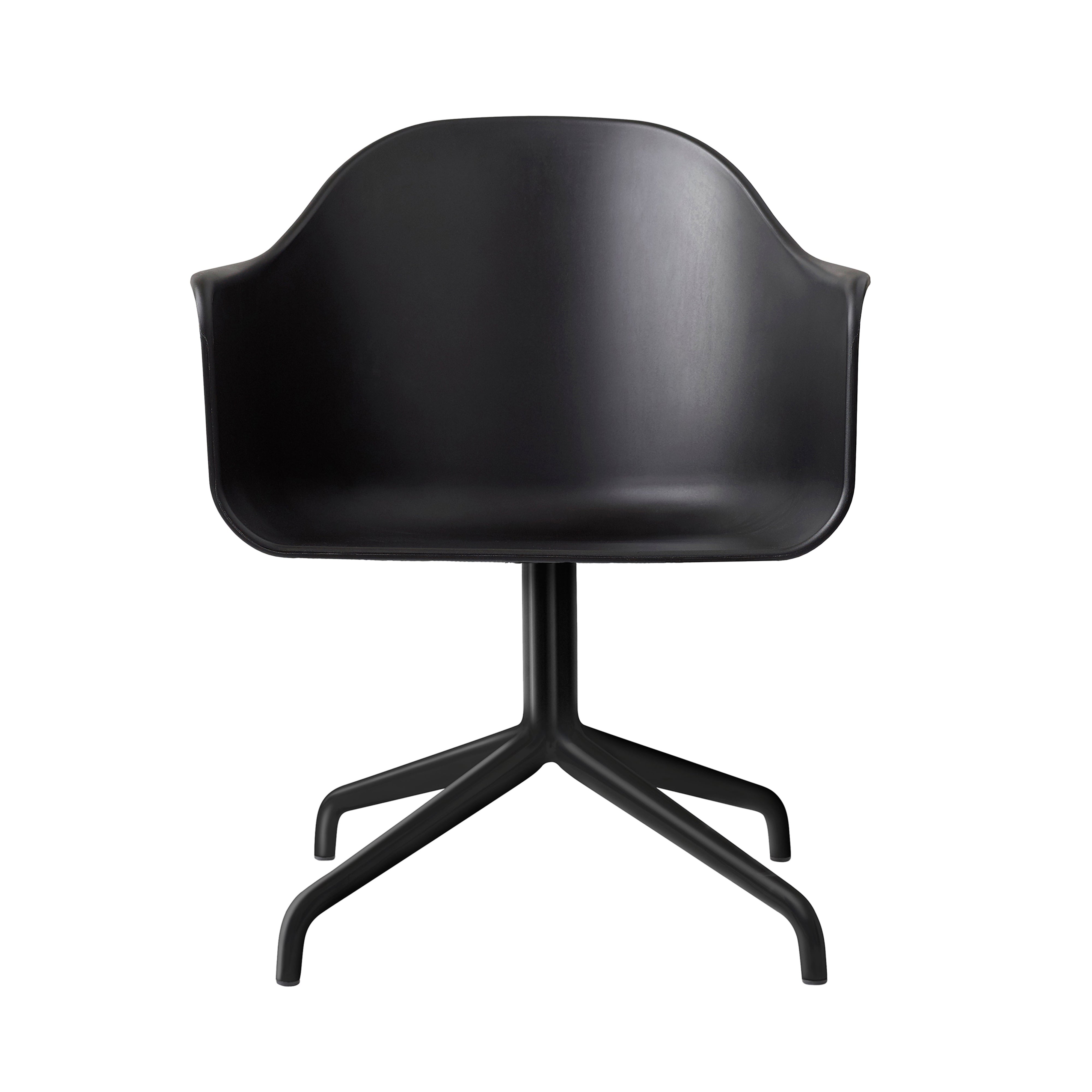 Harbour Dining Chair: Star Base + Return + Black Steel + Black