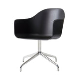 Harbour Dining Chair: Star Base + Return + Polished Aluminum + Black