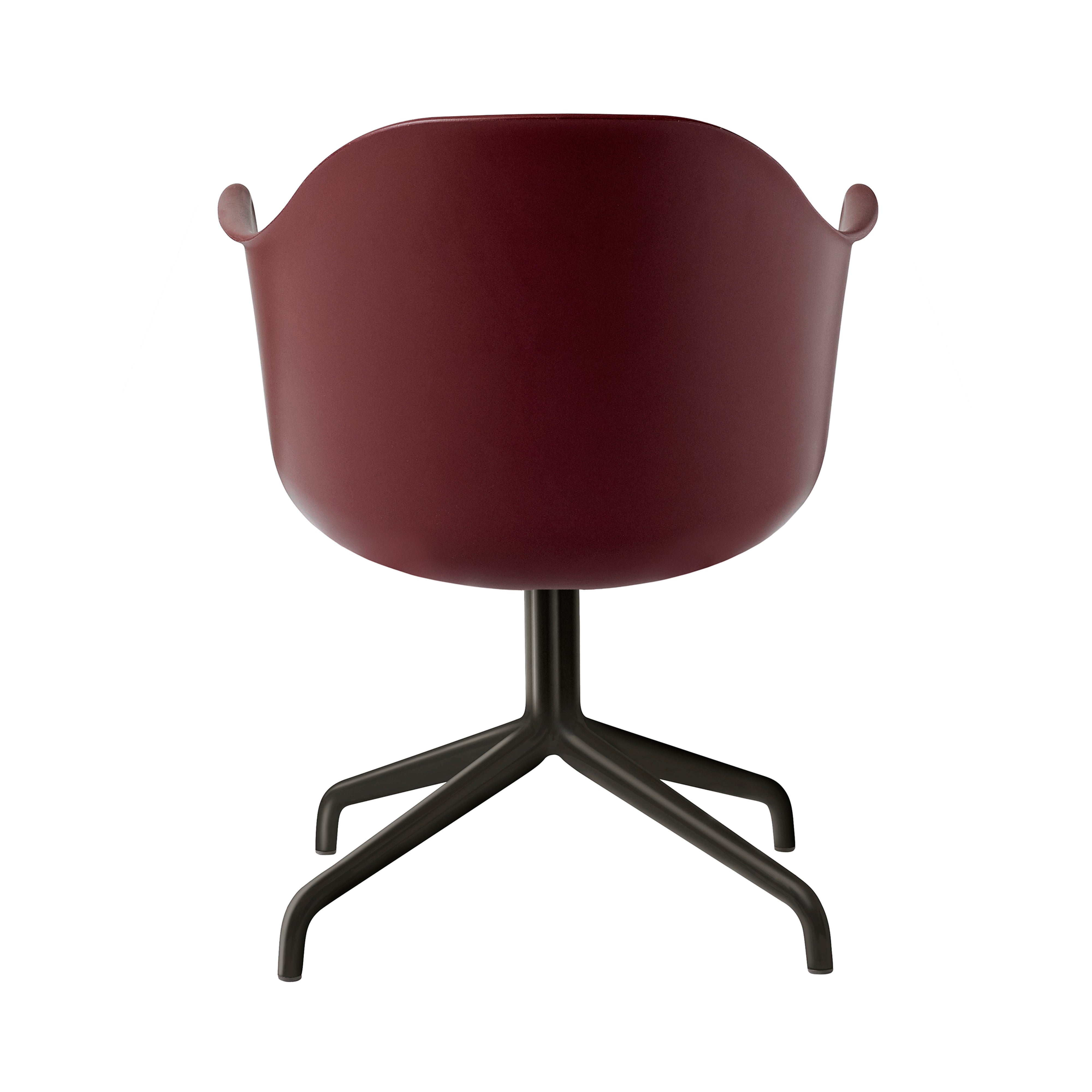 Harbour Dining Chair: Star Base + Black Steel + Burned Red