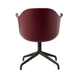 Harbour Dining Chair: Star Base + Black Steel + Burned Red