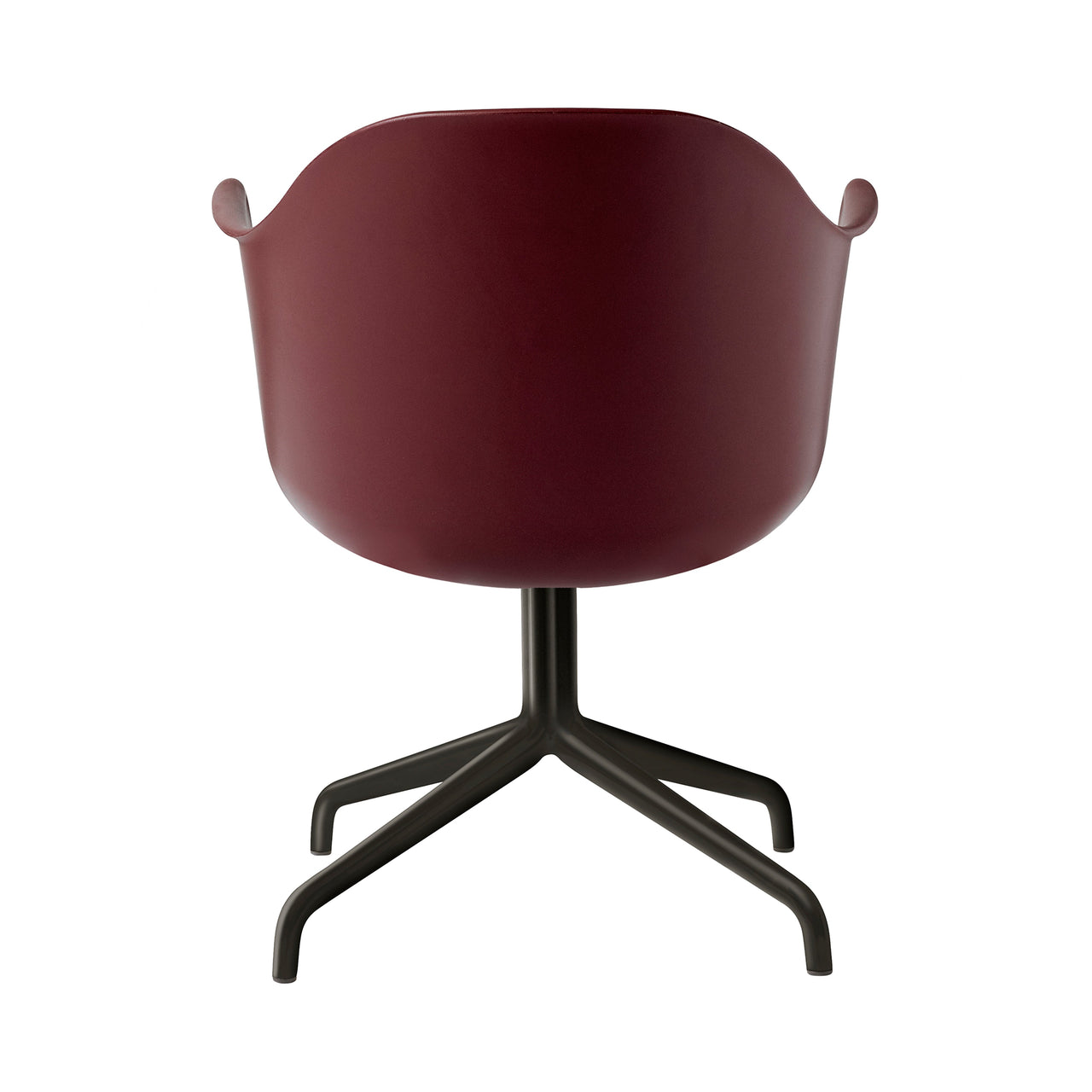 Harbour Dining Chair: Star Base + Return + Black Steel + Burned Red