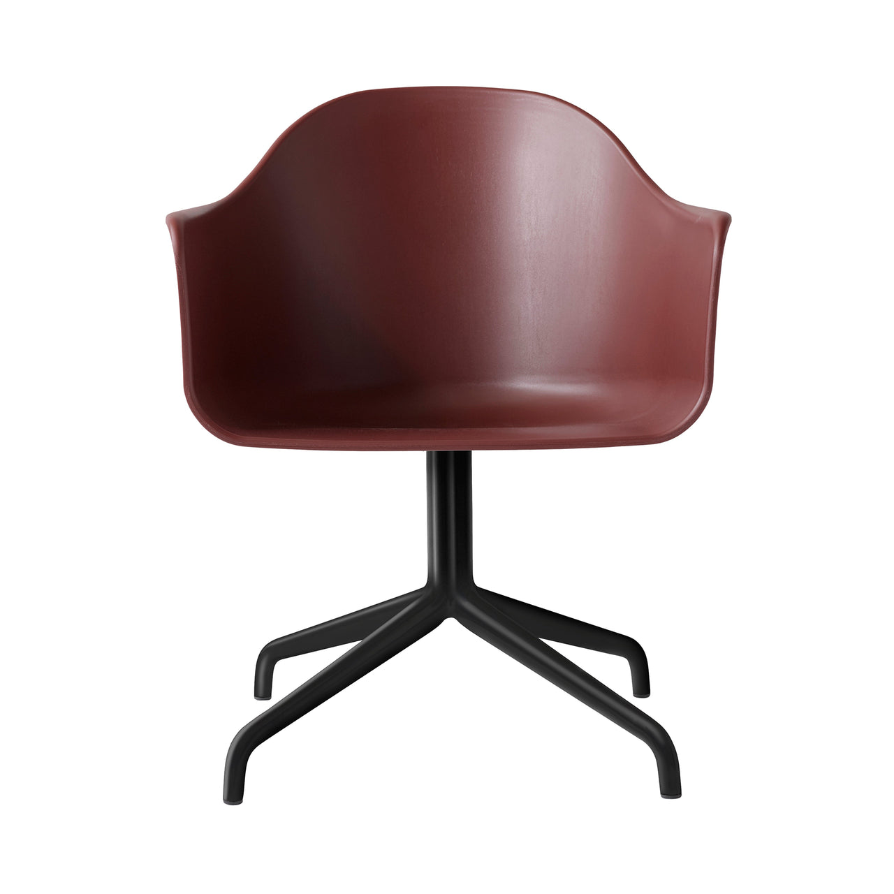 Harbour Dining Chair: Star Base + Return + Black Steel + Burned Red