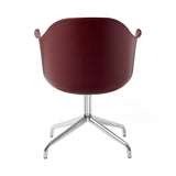 Harbour Dining Chair: Star Base + Return + Polished Aluminum + Burned Red